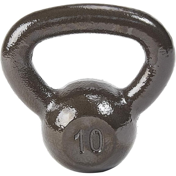 BalanceFrom 10-Pound Cast Iron Kettlebell for Home Gym Strength Training Exercises, Gray