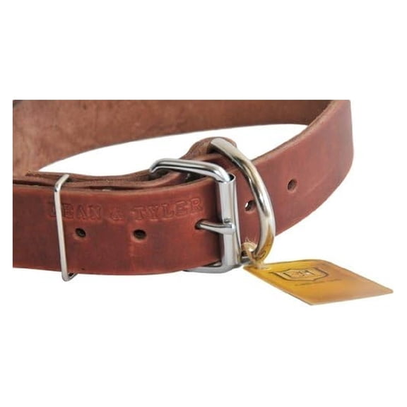 B and B Basic Dog Collar with Quality European Leather and Strong , 20-Inch by 1-1/2-Inch Width, Brown