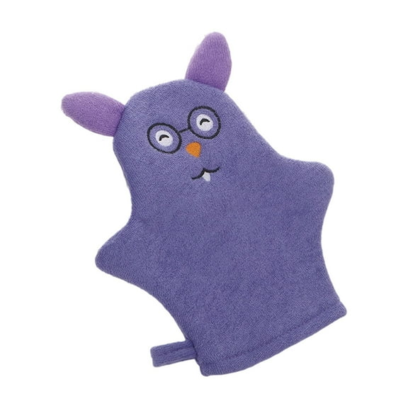 B-áby Bath Mitt Washcloths Gloves, Gentle Cute Exfoliating Wash Mitt Animal Pattern, B-áby Mittens Bath Towel Glove Soft Scrub Toddler Wash Cloths Body Scrubber Bathing Loofah_Infa-nt Gloves,Purple