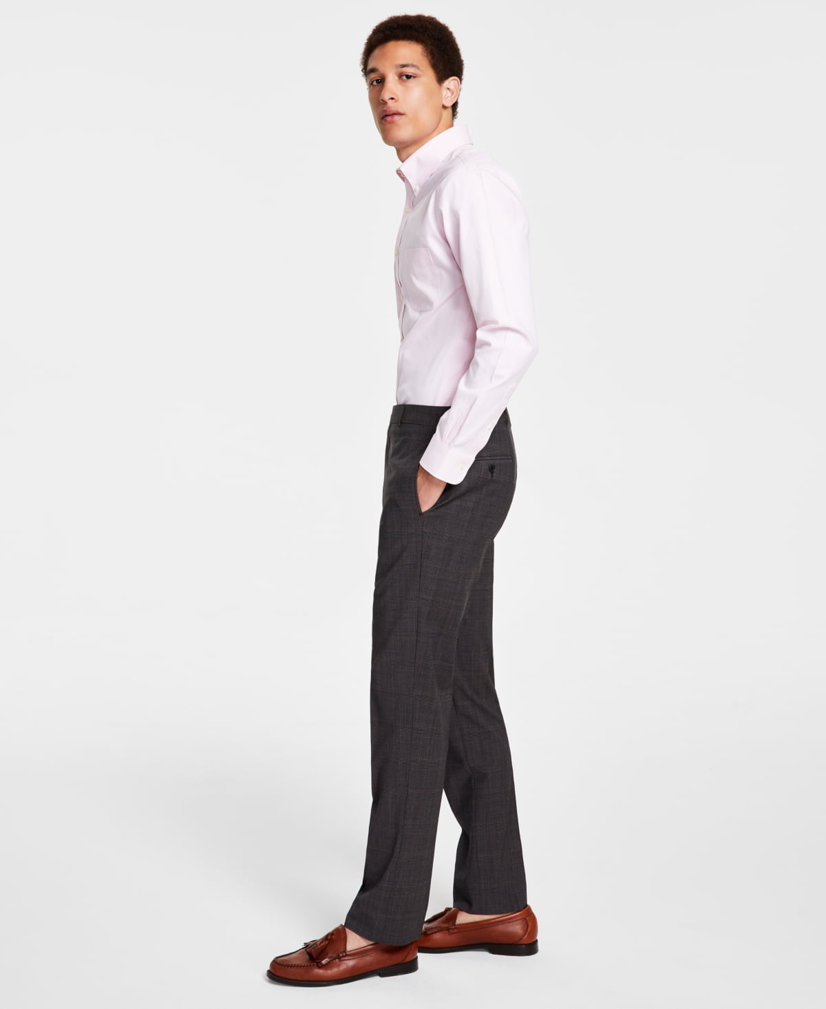 B by Brooks Brothers Mens Wool Blend Dress Suit Pants Brown Plaid 32 x 32 -  Walmart.com