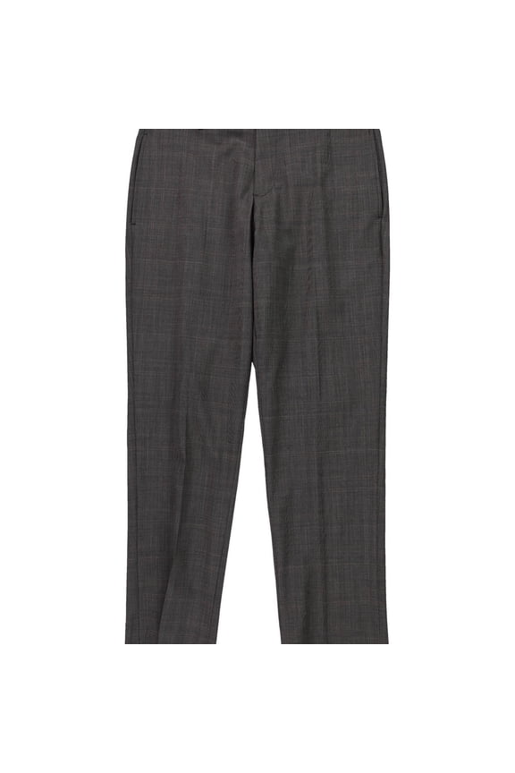 Mens Classic Fit Stretch Wool Blend Casual Trouser Pants, Brown, 40W x 32L