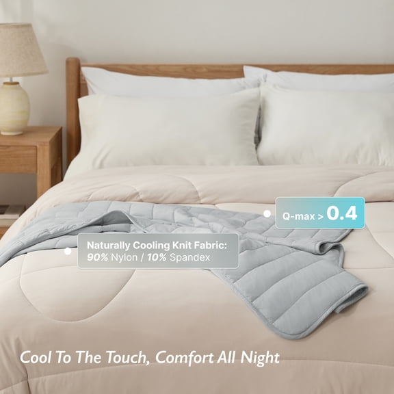 Breescape Essentials B-Cool Cooling Throw Blanket, Super Soft Cool Touch, Grey, Oversized 50x70