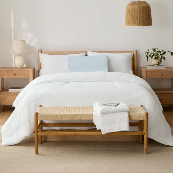 Breescape Essentials B-Cool Cooling Throw Blanket, Super Soft Cool Touch, White, Oversized 50x70