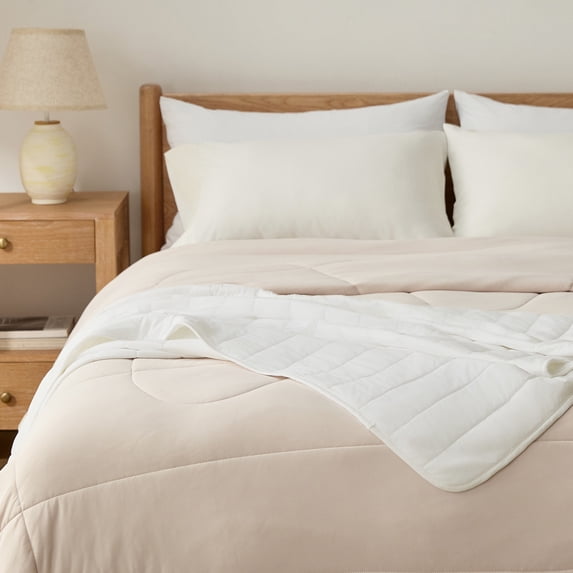 Breescape temperature regulating oversize cooling throw blanket, super soft cool touch, WHITE