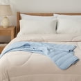 thumbnail image 1 of Breescape temperature regulating oversize cooling throw blanket, super soft cool touch, BLUE, 1 of 11