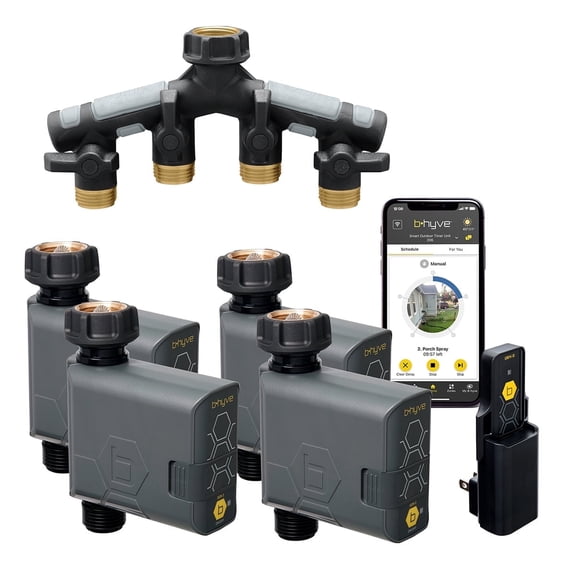 B-hyve by Orbit | HT Timer 4pk w/Hub Manifold | 21207