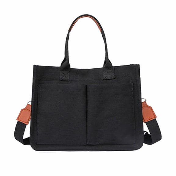 B'inGLI Large Canvas Tote Bag For Women With Pockets Laptop Crossbody Purses Everything Everyday Bag Handbags For Work Beach Gym