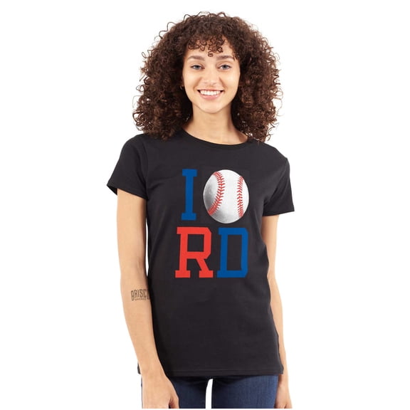 Béisbol Republica Dominicana Ball Womens Slim Fit Graphic Tee Brisco Brands S