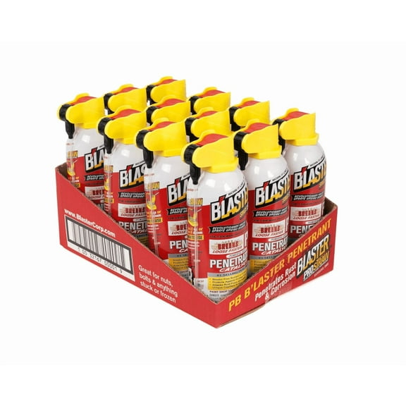 B'laster 16-PB-DS ProStraw Powerful Rust Penetrating Catalyst and Lubricant for Use on Automotive, Industrial, Marine and Plumbing Equipment, 11 oz, Pack of 12