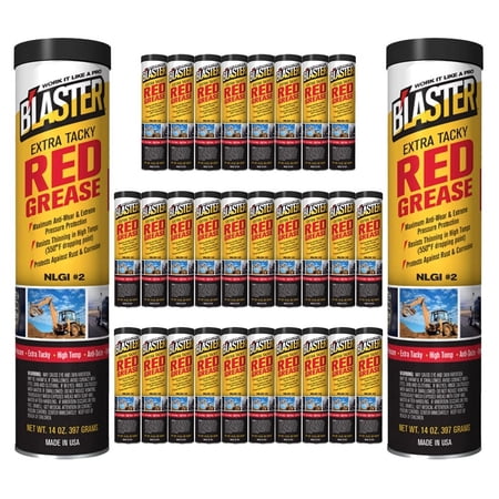 B'laster (30 Pack) Extra-Tacky Grease 14 oz for High Temp Lubrication - Corrosion Protection Grease for Wheel Bearing, Automative, Garage Door, Lithium, Plumbers - Semi Truck Accessories