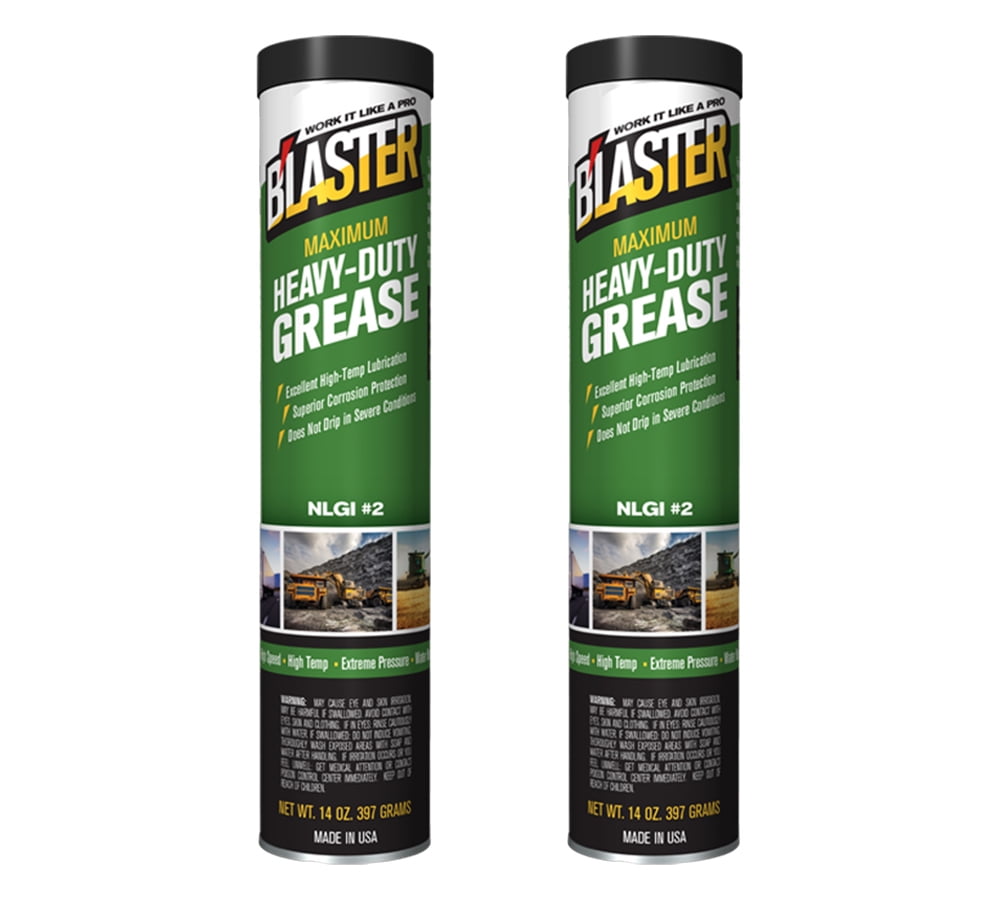 B'laster (2 Pack) Heavy-Duty Grease 14 oz for High Temp Lubrication - Corrosion Protection Grease for Wheel Bearing, Automative, Garage Door, Lithium, Plumbers - Semi Truck Accessories