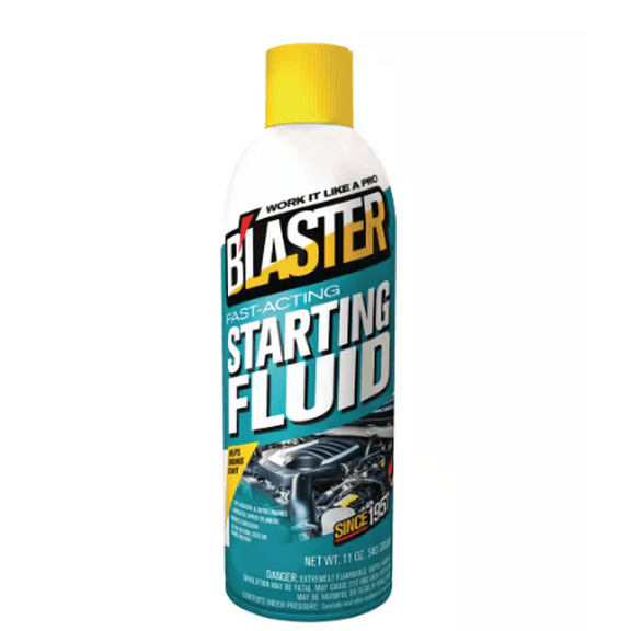B’laster Fast-Acting Starting Fluid Spray, 11 oz — Starts Gas & Diesel Engines in Extreme Cold, Lubricates Upper Cylinders | Cars, Trucks, & Small Engines