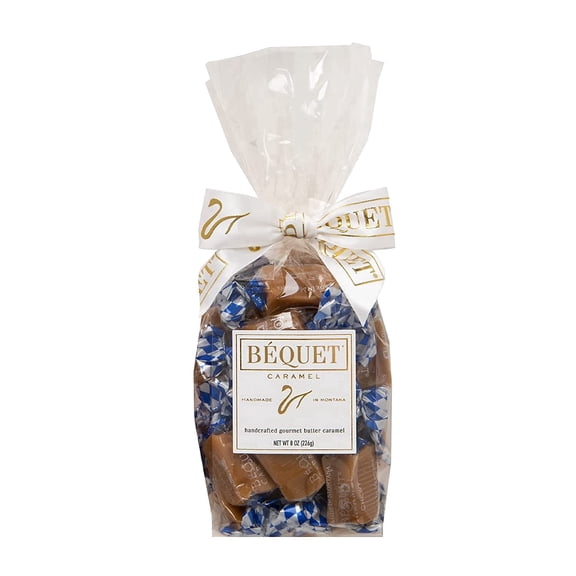Bquet Caramel - Chewy - Gourmet Caramel Candy - Caramel Candy Individually Wrapped - Made in Montana - Kosher (Star D) and Gluten Free - 8 oz Gift Bag