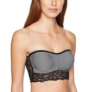 B.tempt d Womens Charming Sheer Lace Bandeau Bras, Dark Gray, Large