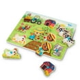 B. toys Peek & Explore Barnyard Wooden Peg Puzzle Farm Puzzle for