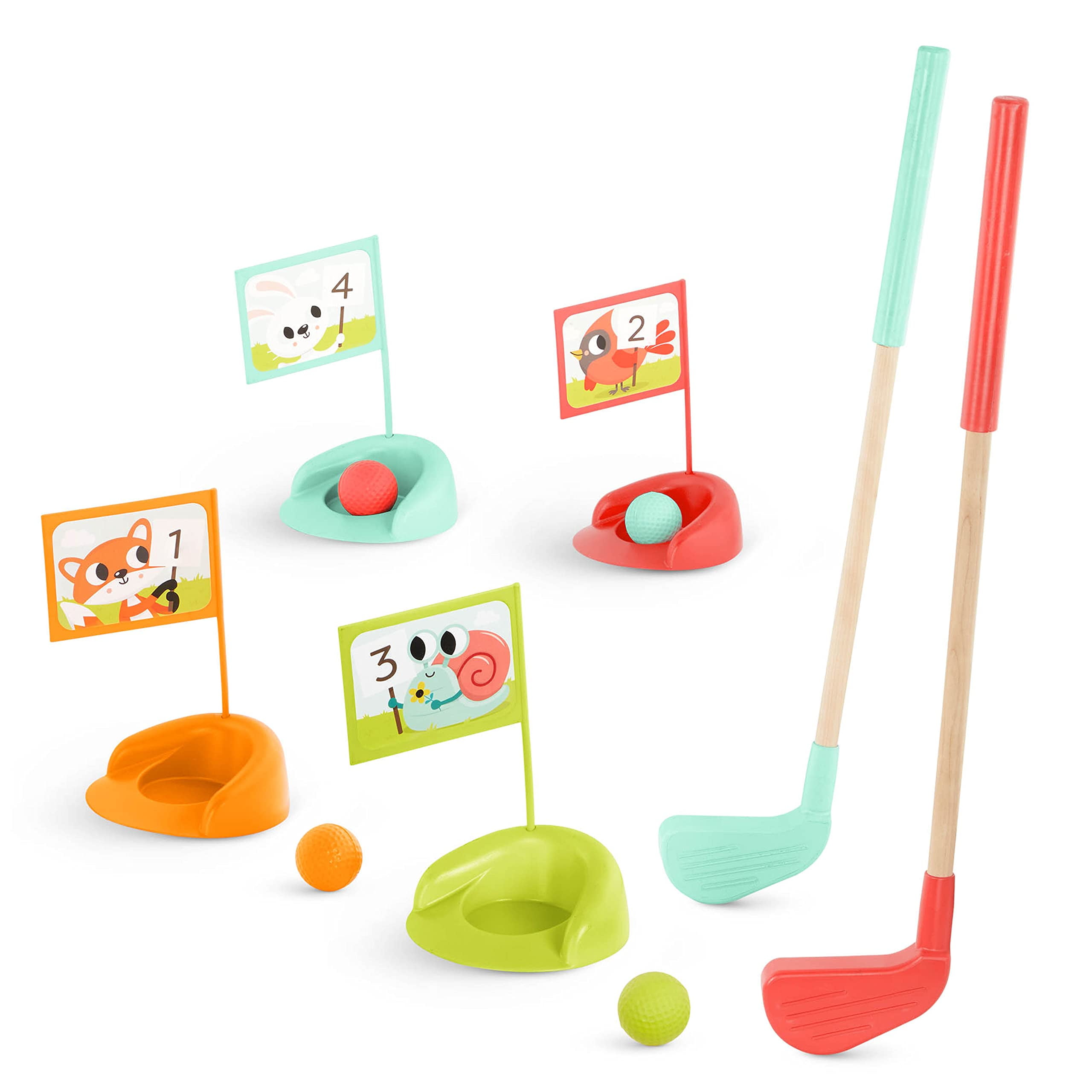 Colorful Wooden Toddler Golf Set with Storage Bag