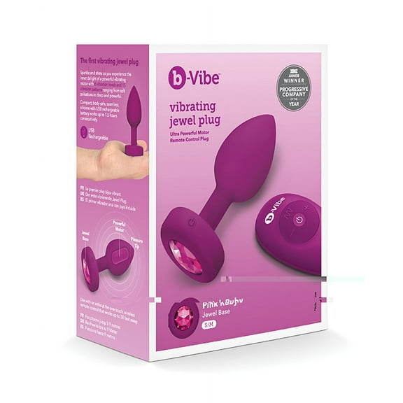 B-vibe Vibrating Jewels - Remote Control - Rechargeable - Pink Ruby (s/m)