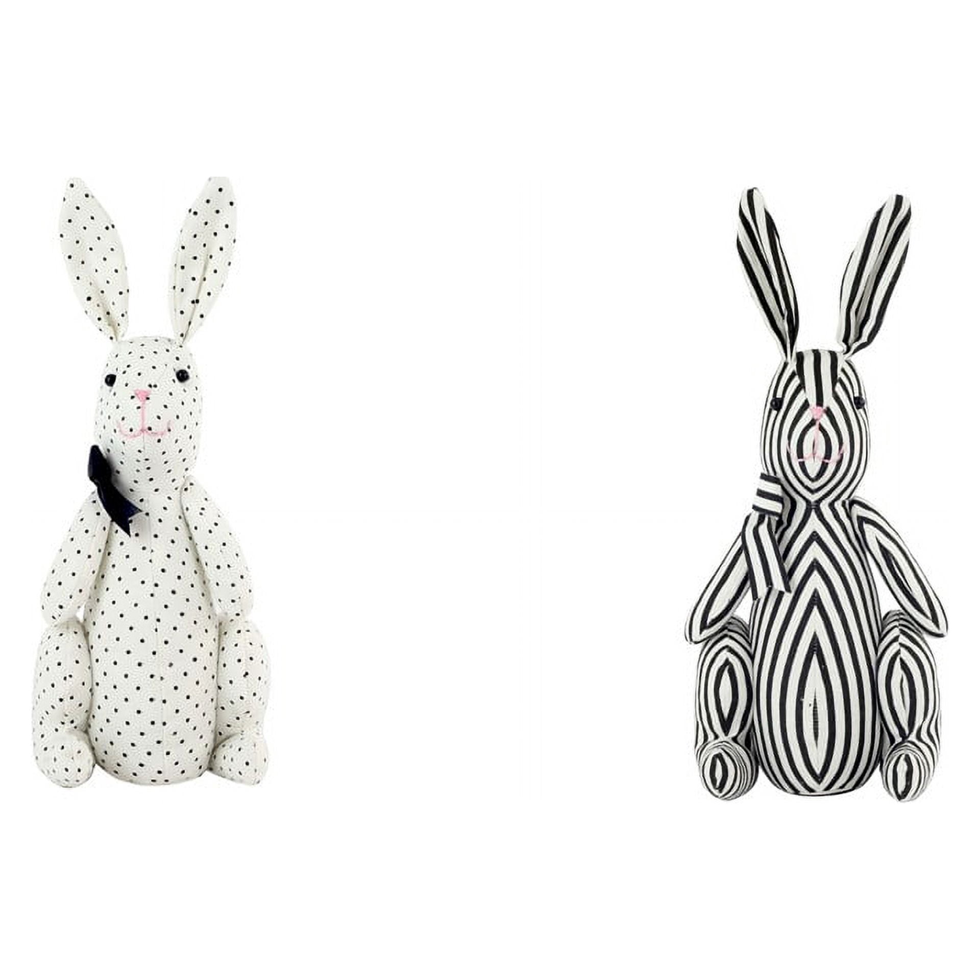 B/w Fabric Bunny Ast