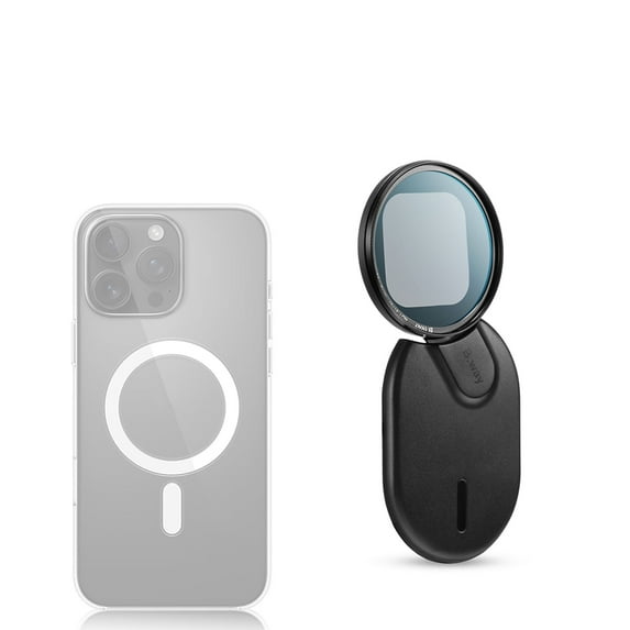 B.way Cell Phone Lens 58 mm Polarizing Filter Compatible with iPhone 16/15/14/13/12 Pro/Pro Max with Black Magnetic Base