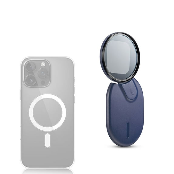 B.way Cell Phone Lens 58 mm Polarizing Filter Compatible with iPhone 16/15/14/13/12 Pro/Pro Max with Blue Magnetic Base