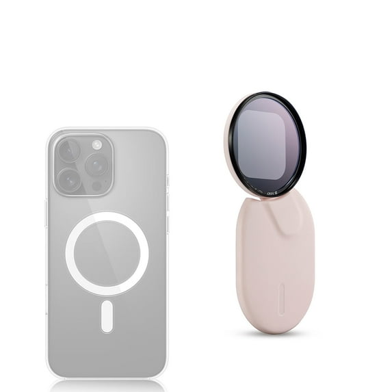 B.way Cell Phone Lens 58 mm Polarizing Filter Compatible with iPhone 16/15/14/13/12 Pro/Pro Max with Pink Magnetic Base