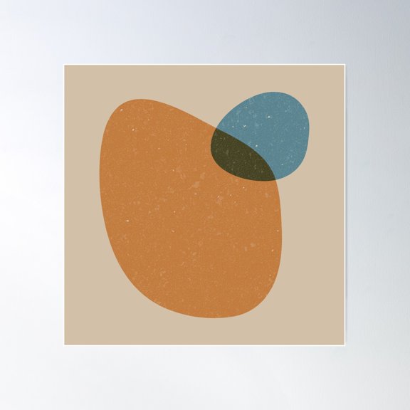 Béziama Colorida I - Dove, Rust, Peacock Poster Wall Art, Modern Wall Decor For Living Room Bedroom, 30x30 UNFRAMED