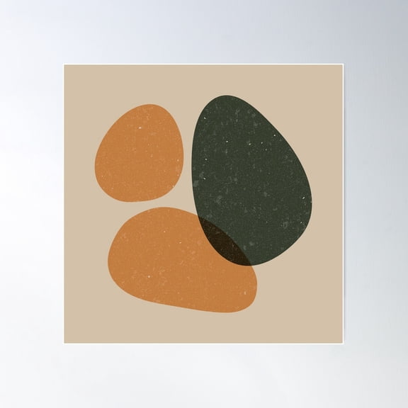 Béziama Colorida Iii - Dove, Rust, Pine Poster Wall Art, Modern Wall Decor For Living Room Bedroom, 16x16 UNFRAMED