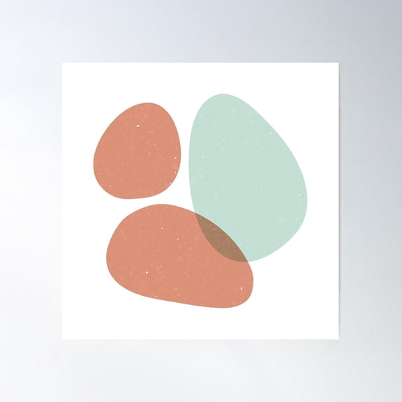 Béziama Colorida Iii - Snow, Coral, Mint Poster Wall Art, Modern Wall Decor For Living Room Bedroom, 24x24 UNFRAMED