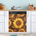 thumbnail image 1 of B01P22035BZSMCE Dishwasher Magnet Cover Magnetic Sticker Creatively Golden Sunflower Patterns Printed 23"x26", 1 of 6