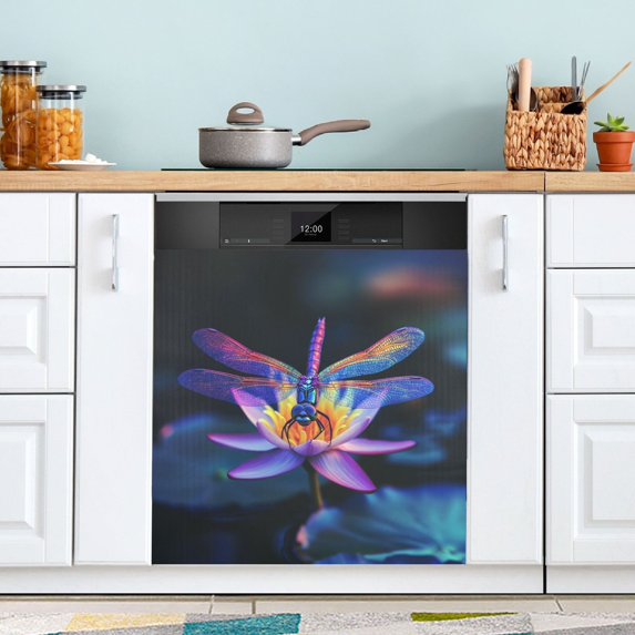 B01P22035BZSMCE Dishwasher Magnet Cover Magnetic Sticker Creatively Vibrant Flutter Printed 23"x26"