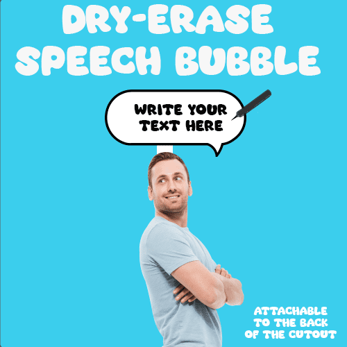 B03 Dry Erase Speech Bubble Cardboard Cutout Standee Standup