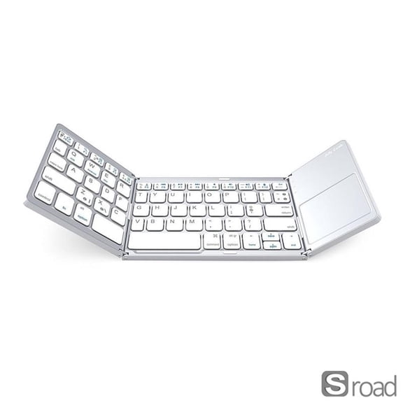 B033 Mini Wireless Keyboard Bluetooth Touchpad Portable Magnetic Triple Folding Keyboard For Windows Android IOS IPad Phone