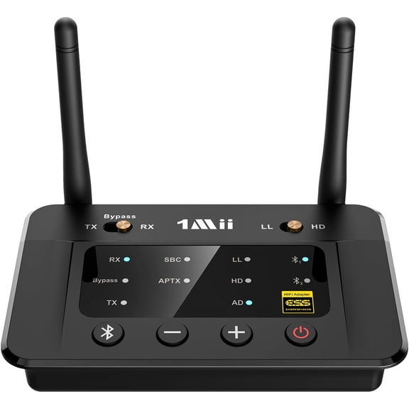 B03Pro Bluetooth 5.3 Transmitter Receiver for TV Home Stereo, Wireless Audio Adapter with Audiophile DAC & aptX Low Latency/HD/Adaptive, Volume Control, Dual Link, Optical RCA AUX Outputs/Inputs