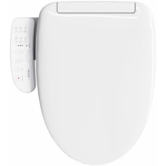 B0403 Elongated Bidet Toilet Seat: Soft Closing Adjustable Heated Seat (Fits T0338W Toilet), Electronic Smart Seat with Warm Air Dryer, LED Night Light, White Side Arm Control$$Tools & Hardware Other