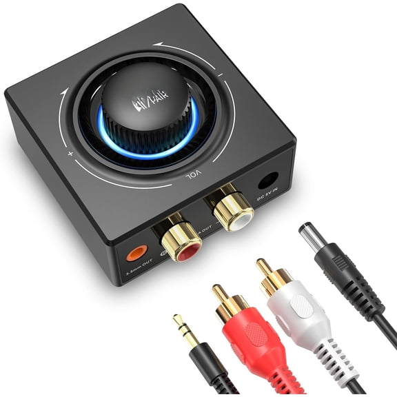 B06T3 6.0 Receiver for Stereo, Audio Adapter | & 3.5mm AUX Jack, Knob Volume Control, for Old Speakers, Wired Speakers, Audio Streaming Stereo System