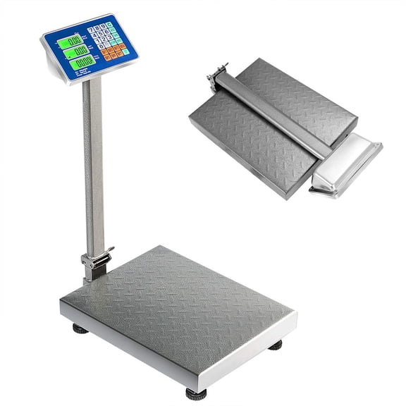B08J4F8RCZ-z 660lbs Weight Computing Digital Scale Floor Platform Scale for Weighing Luggage Package Shipping Mailing Postal Scale with Accurate LB/KG Price Calculator, High-Definition Display