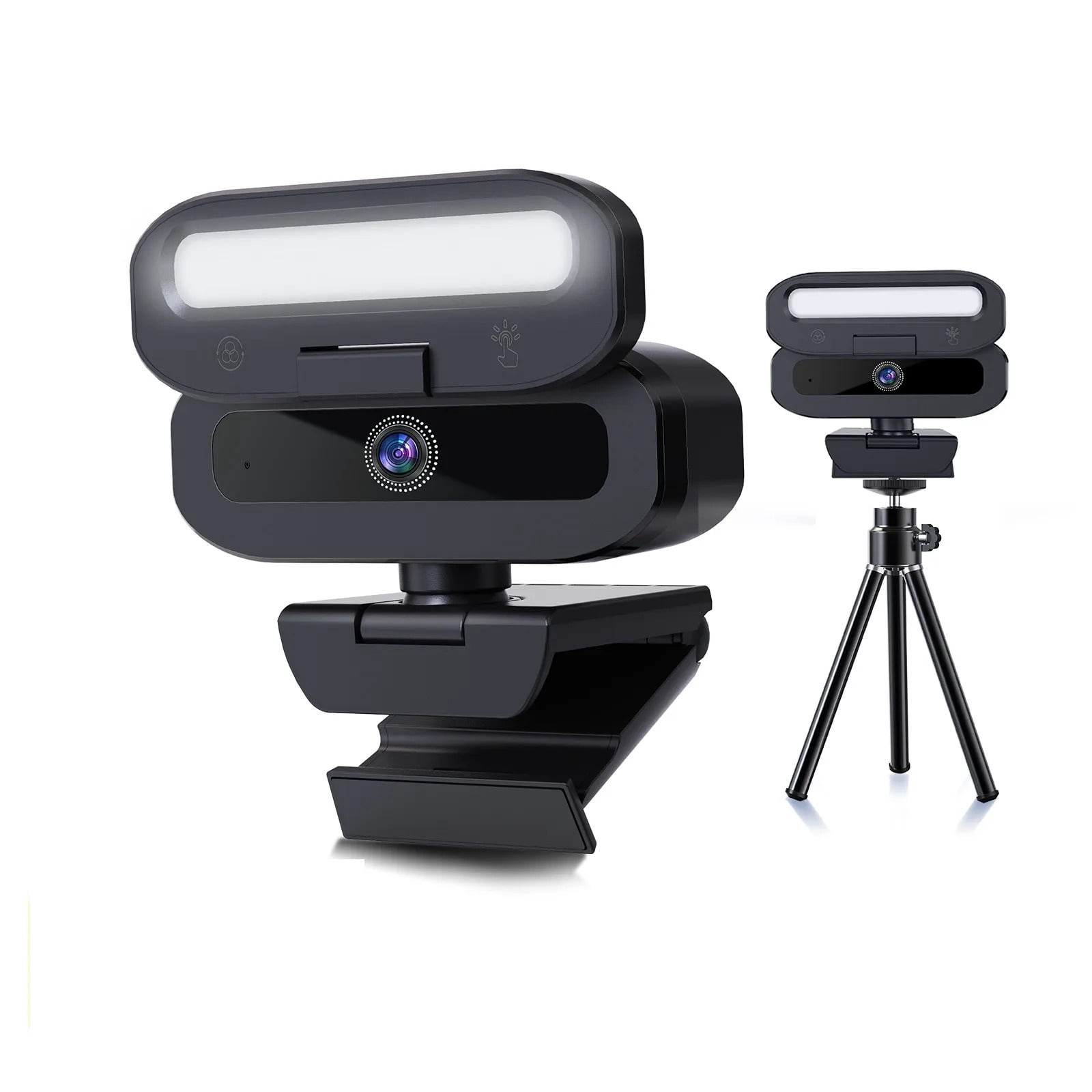 B09-4K 4K Webcam with Privacy Shutter & Fill Light, USB , 1.5M Cable & Type-C Adapter, Flexible Mount for Li