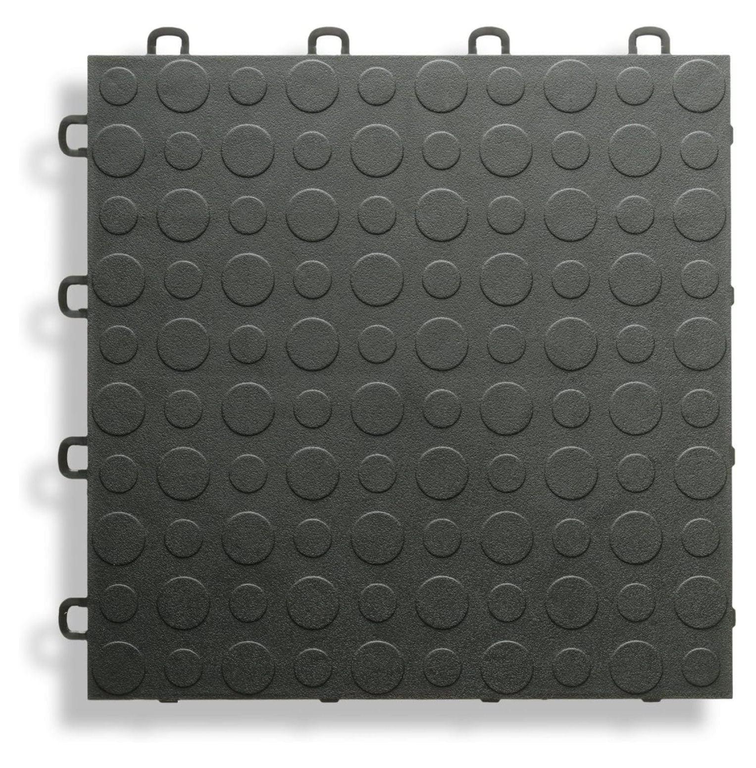 B0US4230 Garage Flooring Interlocking Tiles Coin Top Pack, Black, 30-Pack