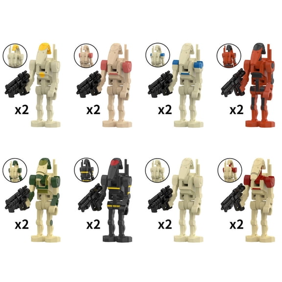 B1 Battle Droids with Rotating Arms and Moveable Legs, 16 Minifigures Pack Assortment Clankers
