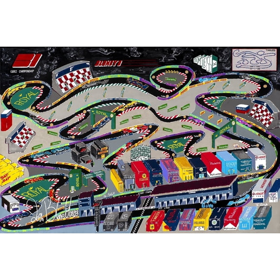 Josh Blaney Las Vegas Race Track Aerial View 24x36 in Fine Art Poster