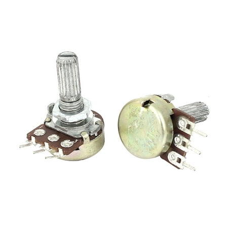 B100K 100K Ohm 6mm Thread 3 Pin Linear Type B Rotary Taper Potentiometer 2PCS