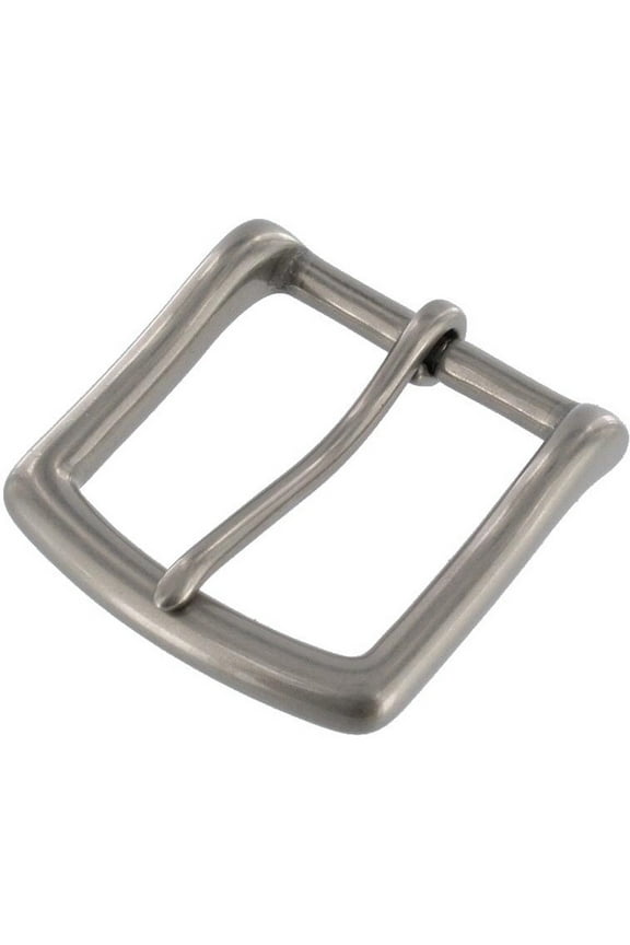 B1049 Nickel Matte, Heel Bar Buckle, Solid Brass-LL, Multiple Sizes