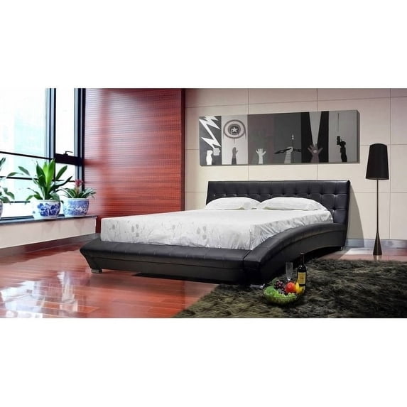 B1053-5 Modern Platform Bed, Queen, Black