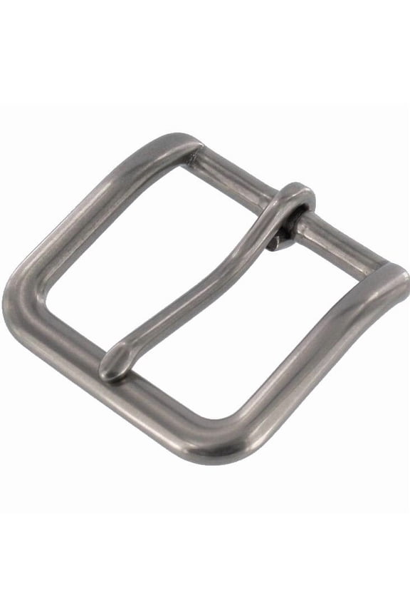 B1110 Nickel Matte, Heel Bar Buckle, Solid Brass-LL