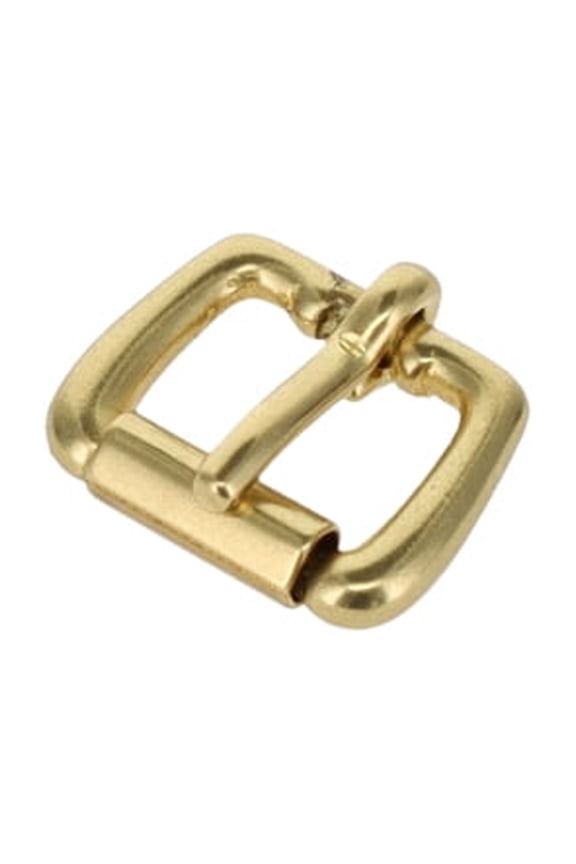 B1187 Natural Brass, Roller Buckle, Solid Brass-LL