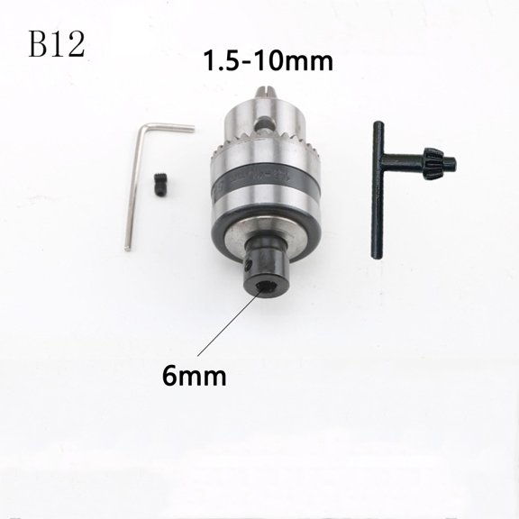 B12 Drill Chuck With Wrench Clamping Range 1.5-10Mm Cnc Machine Convert Adapter