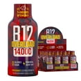 thumbnail image 1 of Vitamin Energy B12 Overload Extra Strength Shot, Pomegranate, 12 Pack – 260mg Natural Caffeine, 14,000% DV B12 & Electrolytes, Zero Sugar, 1.93 fl oz, 1 of 5