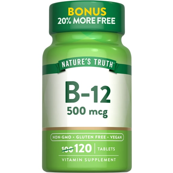 B12 Vitamin 500 mcg | 120 Tablets | For Men and Women | by Nature's Truth