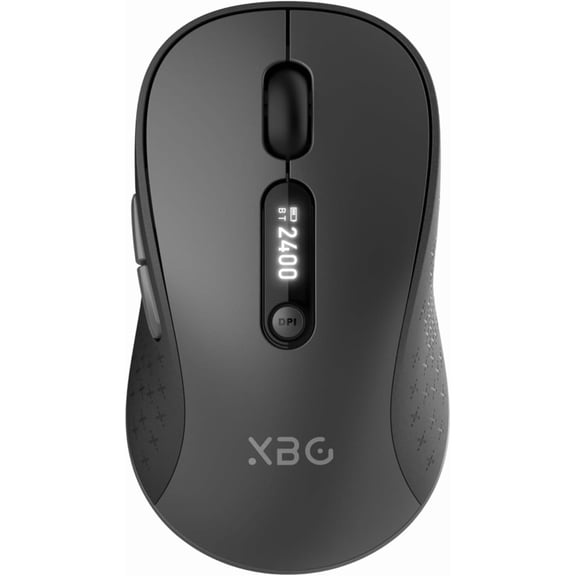B15pro Wireless Bluetooth Mouse, 5.0/4.0 & 2.4G Tri-Mode, Type-C Rechargeable with LED Screen Display, Ergonomic Silent Click for Laptop/PC/Tablet, Multi-Device Office Use