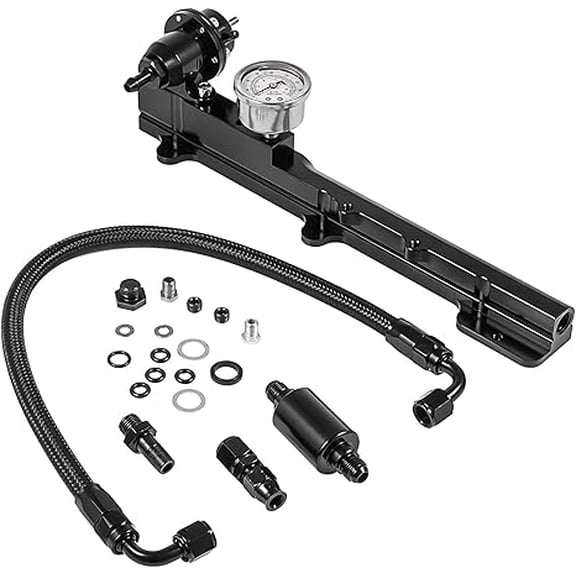 B16 B18 B20 Si LS GSR Gauge Fuel Pressure Regulator & Rail Line Kit For B-Series